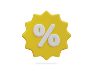 3d discount percentage icon illustration