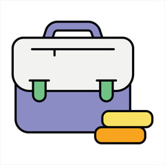 briefcase color outline icon design style