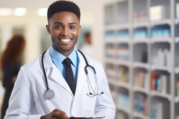 Man wearing lab coat is seen holding clipboard. This image can be used to represent research, scientific experiments, data collection, or analysis in various fields.
