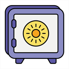 cash locker color outline icon design style