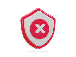Obraz premium Shield with security error icon