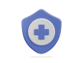 Obraz premium Shield with medical cross health icon
