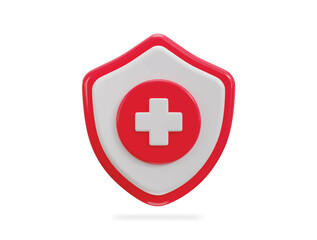 Shield with medical cross health icon