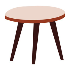 Round table flat illustration