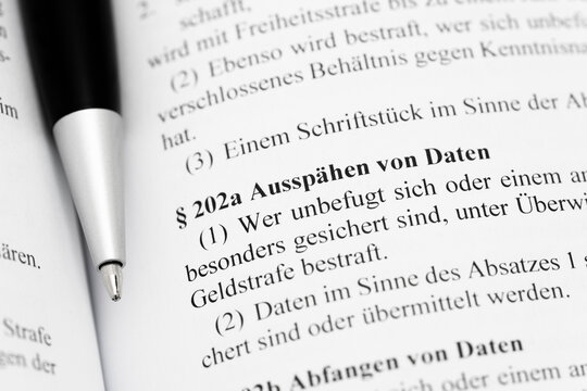 Aussp&auml;hen von Daten Gesetzartikel Strafgesetzbuch