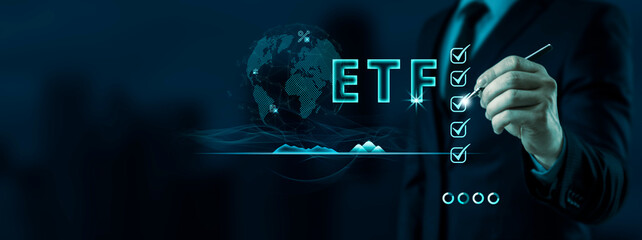 ETF Exchange-traded fund stock market business finance investment concept. interest