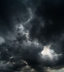 Dark sky with stormy clouds. Dramatic sky ,Dark clouds before a thunder-storm.