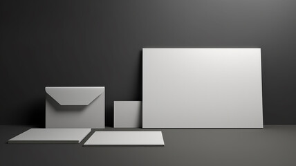 Mockup of branding identity elements. 3D rendering.
