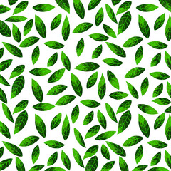 green leaves pattern. Floral illustration background