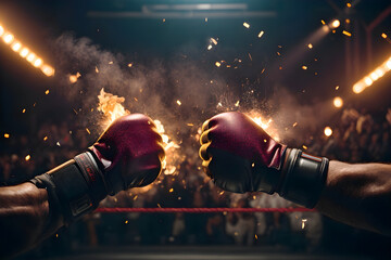 fire hands in fists will give a hit AI generated image