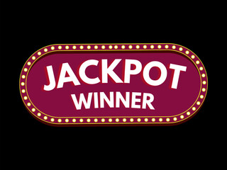 Jackpot winners. Largest mega million jackpot. Icon for advertising and marketing, casino icon