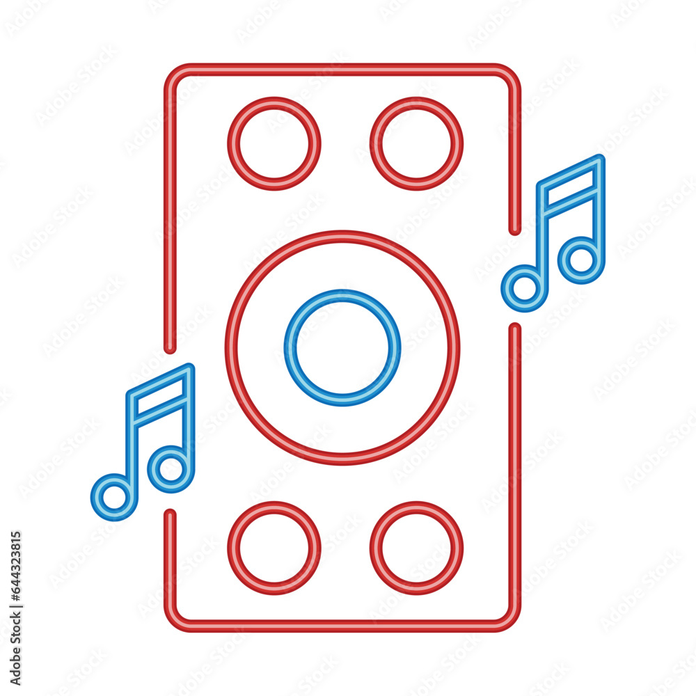 Sticker speaker music neon electronic icon