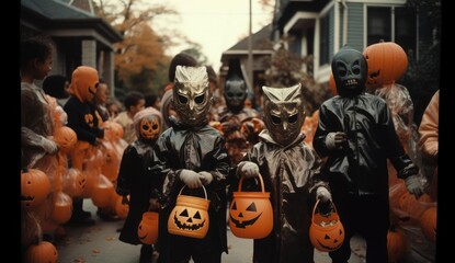 Kids celebrating Halloween