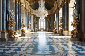 Fotobehang Generative AI Image of Luxury Building Interior View in Palace of Versailles © heartiny