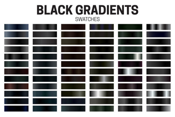 Black Color Gradient Collection of Swatches.