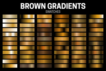 Brown Color Gradient Collection of Swatches.