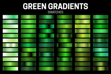 Green Color Gradient Collection of Swatches.