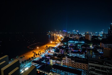 city at night Pattaya - obrazy, fototapety, plakaty