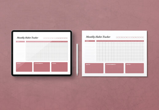 Monthly Habit Tracker Design