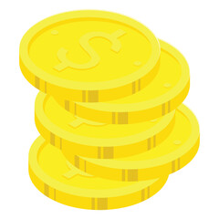 Coin vector Illustration for asset design