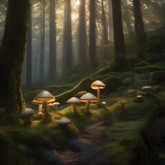 A mystical forest with sentient, glowing mushrooms as guides2