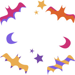 Obraz premium Halloween vector images, space for copy text