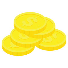 Coin vector Illustration for asset design