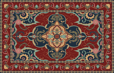 Persian carpet original design.Home decoration carpet pattern. rug