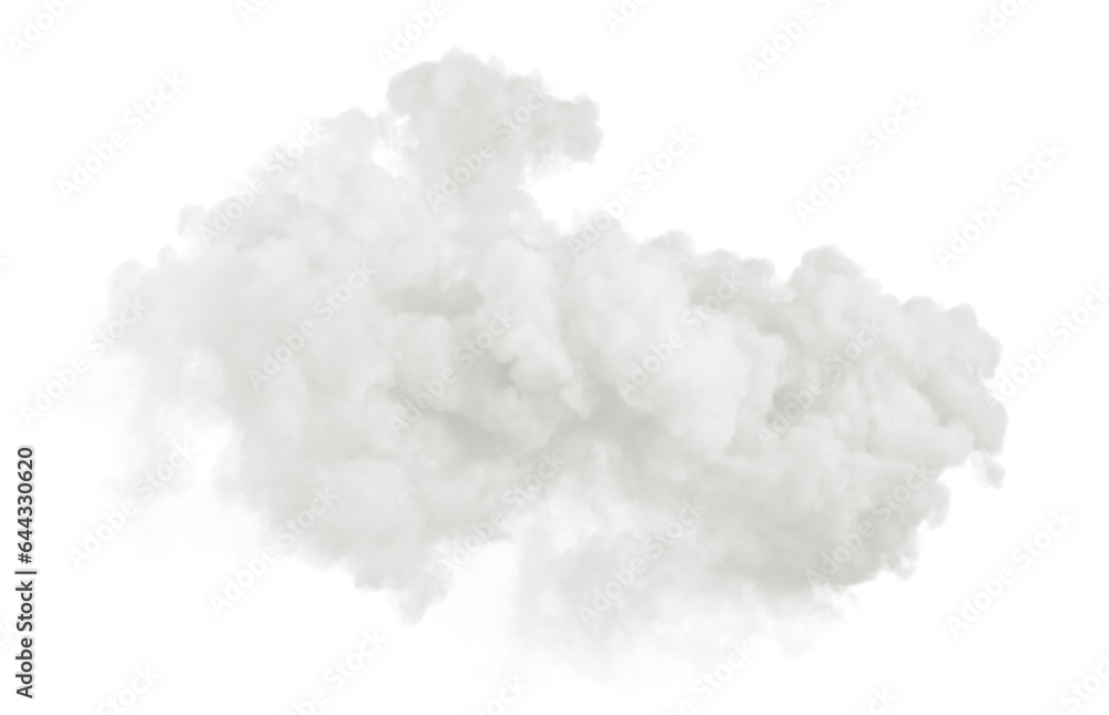Aufkleber Smooth clouds daytime free shapes on transparent backgrounds 3d rendering png
