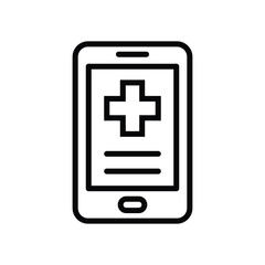 Obraz premium Medical healthcare app vector icon