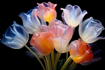 Artificial tulips. Generative AI