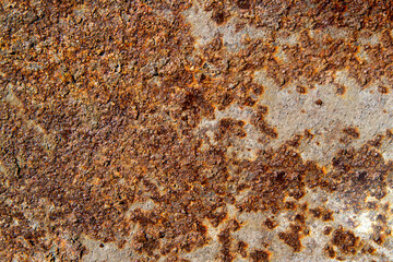 Rust on old iron. The texture of rusting metal.