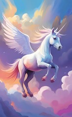 Obraz na płótnie Canvas Watercolor illustration of unicorn.