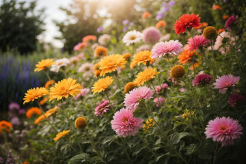 flowers in the garden, Generative AI