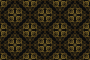 Black and gold art deco seamless pattern design