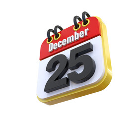 25 December Calendar 3d icon 