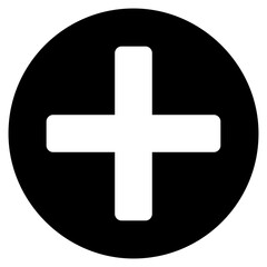 Medical sign icon illustration, black on white background