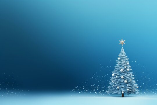 An image featuring a Christmas-themed blue background. Generative AI