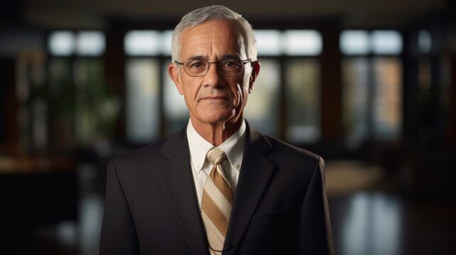 Portrait of a male philanthropist at a charitable foundation dedicating his resources and time to noble causes