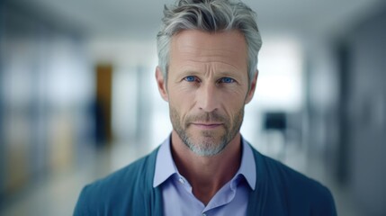 Portrait of a male psychologist at a research institution delving into the complexities of the human mind