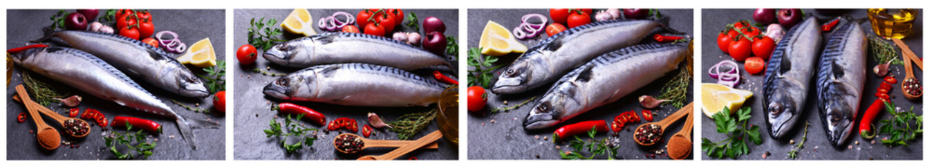 Mackerel fish with spices and vegetables