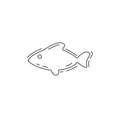Fish line icon, Fish thin line icon.
