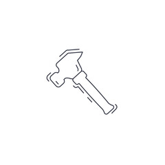 Hammer line icon, repair hammer thin line icon.