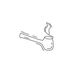 Cigar smoke pipe line icon. smoking pipe thin line icon.