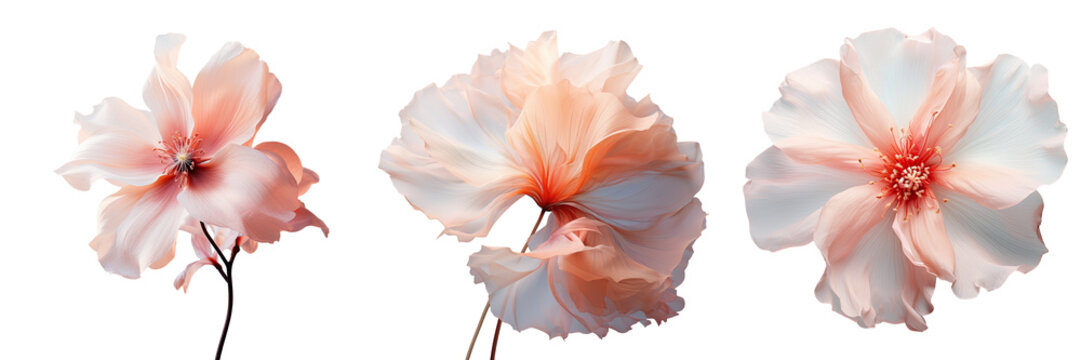 Flower petals against a transparent background