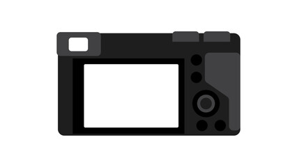Fototapeta na wymiar Digital camera with black screen on white background. vector.
