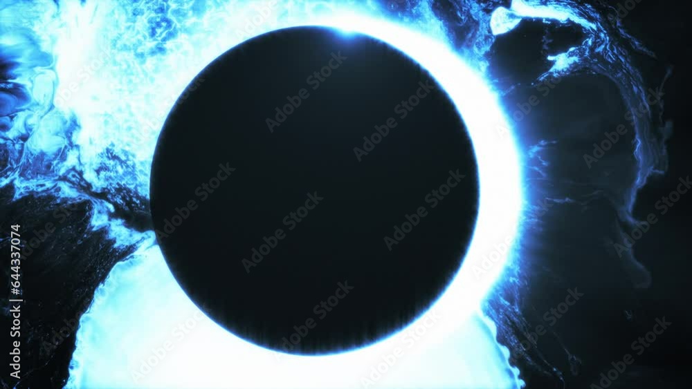 Aufkleber animation of planet eclipse in nebula