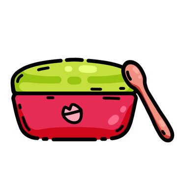 Lip care product beauty cosmetic cute  lines and colorful. Hand draw illustrations 