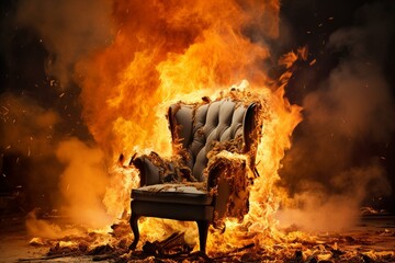 chair on fire. Generative AI