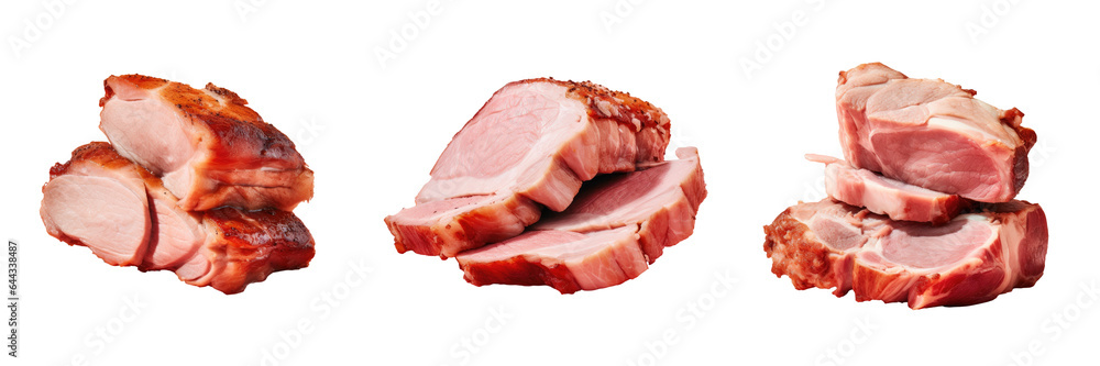Poster lean pork on a transparent background isolated in close up